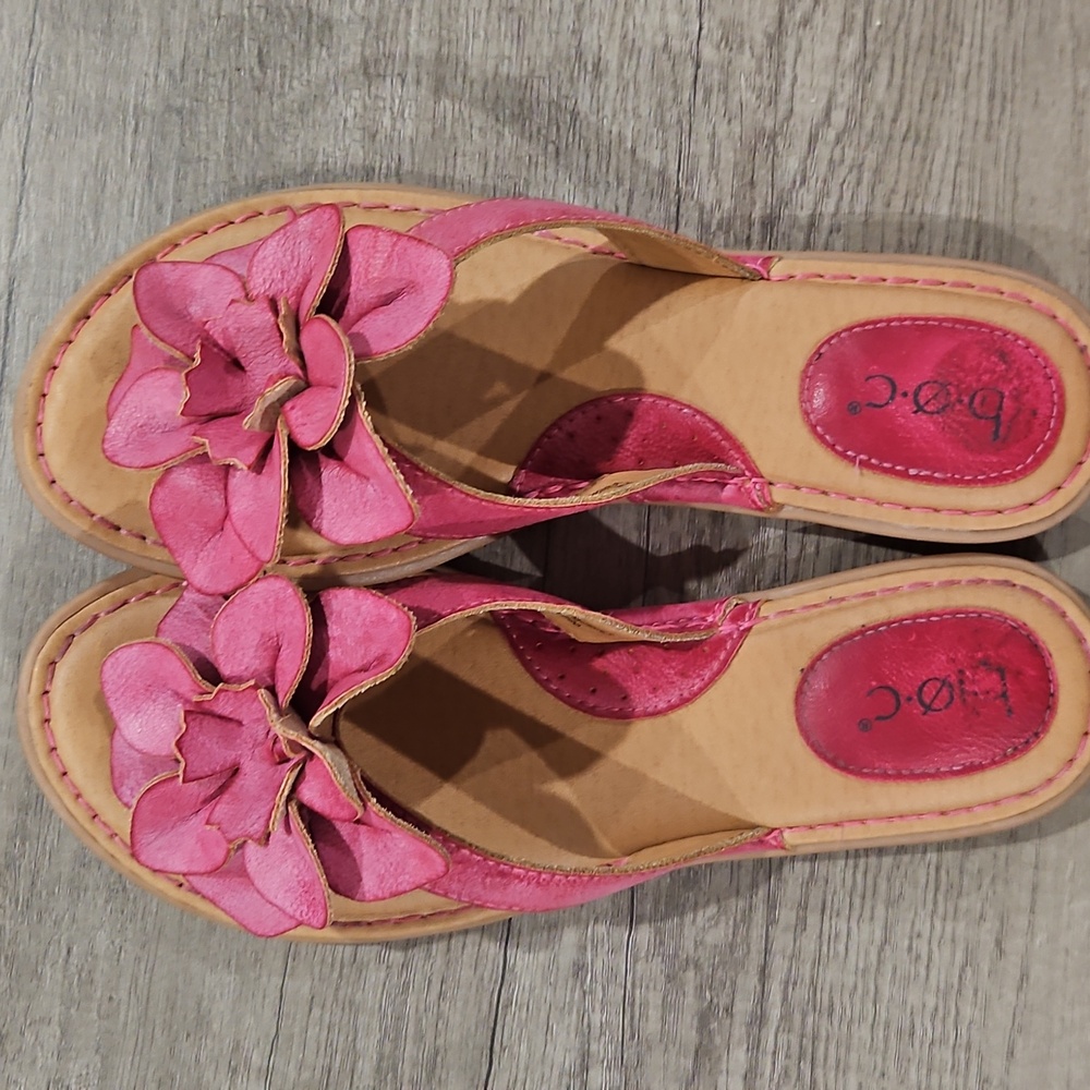 b.o.c. Pink Floral Sandals with Decorative Flower size 7 - Picture 10 of 10